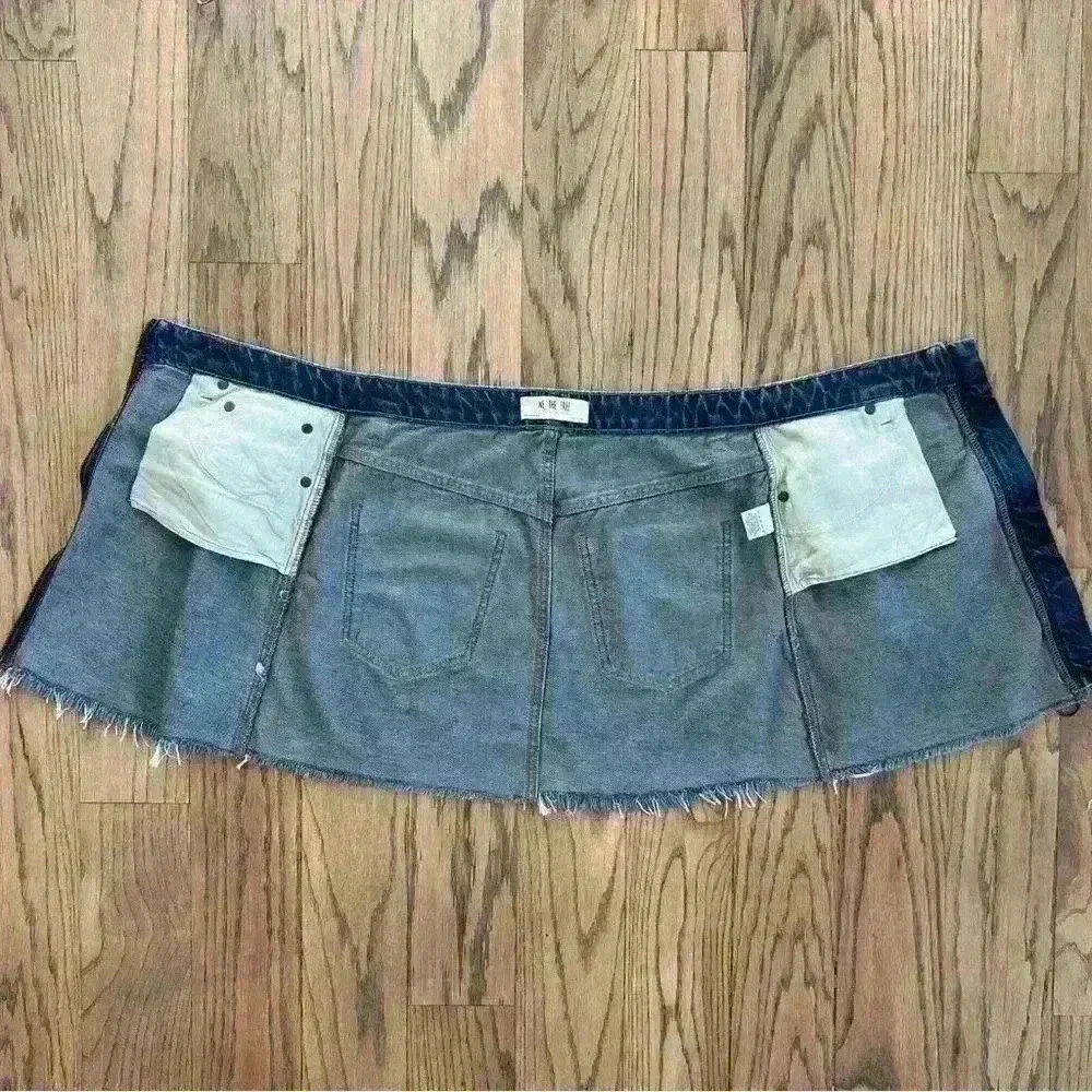 We The Free Women’s Denim Front Zip Mini Skirt Size 26
